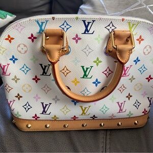 Louis Vuitton White Multicolor Satchel
